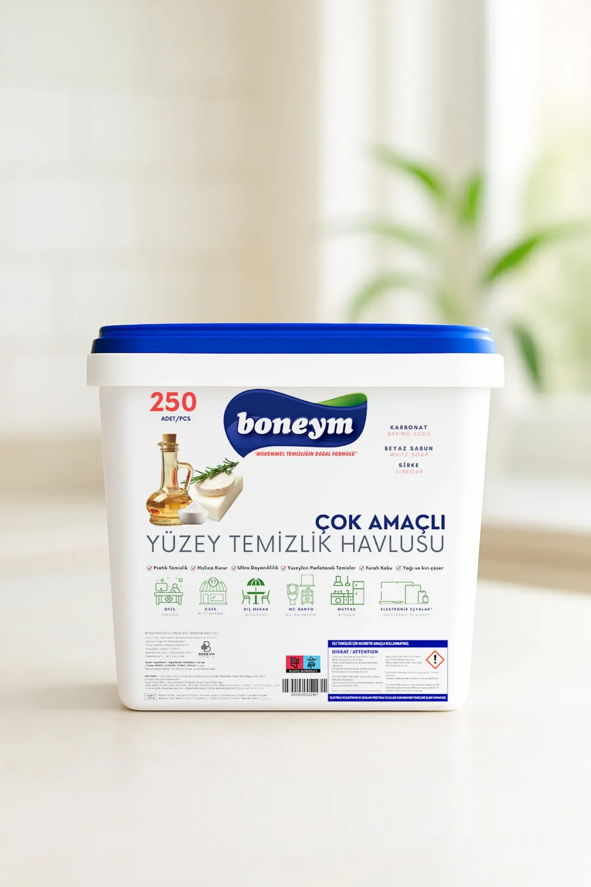 BONEYM Hijyenik Kova Islak Yüzey Temizlik Havlusu 