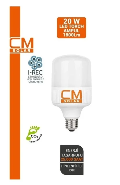 Cmsolar LED Torch Ampul 20W E27 Duy 6500&hellip;
