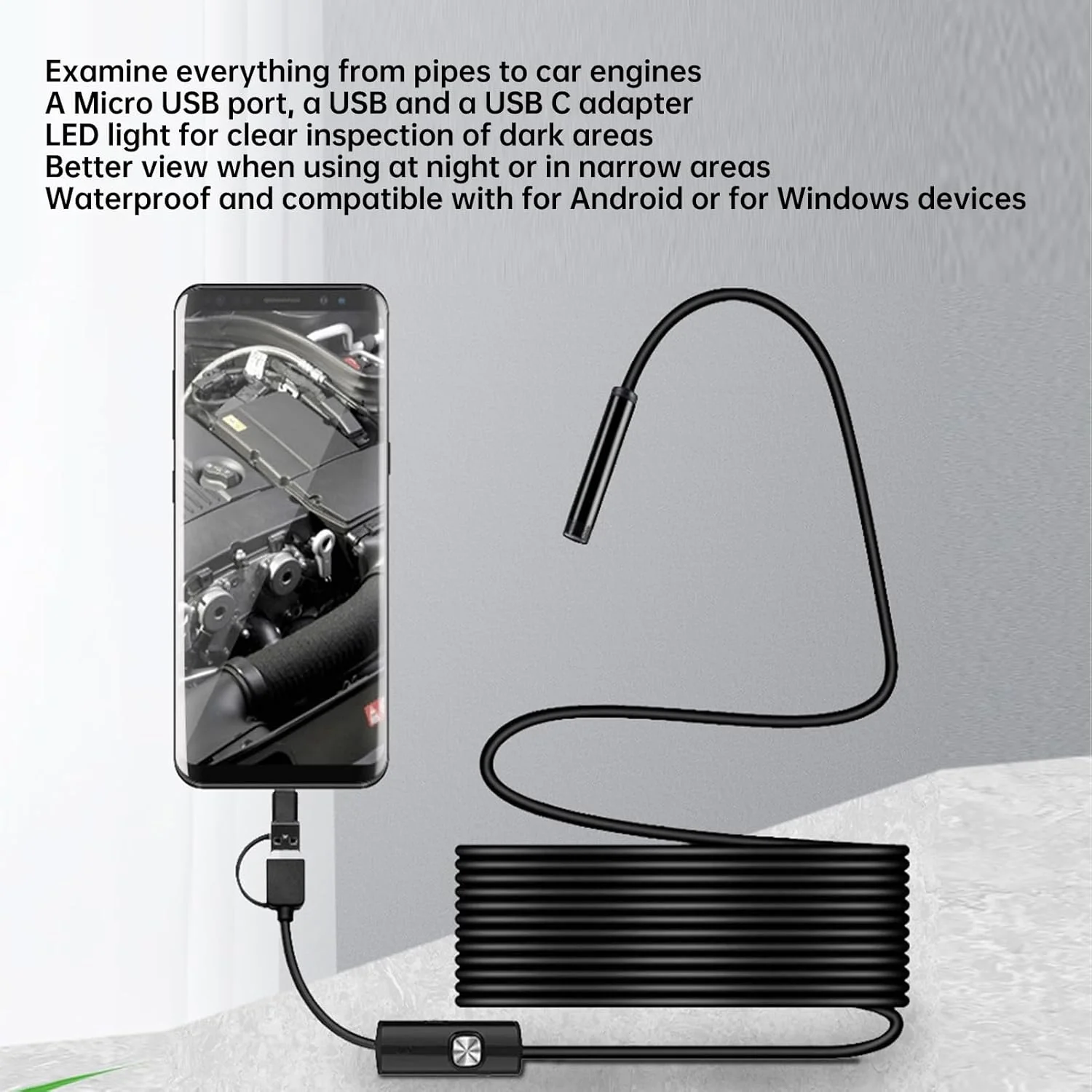 Endoskopik Kamera Yılan Kamera 5 Mt