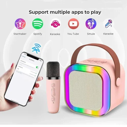 Karaoke Mikrofon Hoparlör Seti Mini Egonex